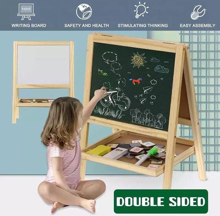 Double Sided Magnetic Writing Black & White Board, Magnetic Writing Board, Mini Wooden Writing Board Double Sided Magnetic Writing Black & White Board, Magnetic Writing Board, Mini Wooden Writing Board